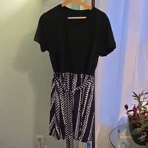 Cupshe Black and White Geometric Midi Dress